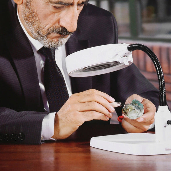 Desktop With 21 LED Lights 10X HD Reading Repair Metal Hose Magnifier, EU Plug, US Plug