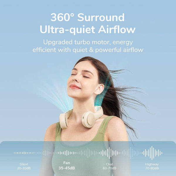 JisuLife FA31 USB Rechargeable Hanging Neck Mini Fan Bladeless Cooling Outdoor High Wind Power Electric Fan