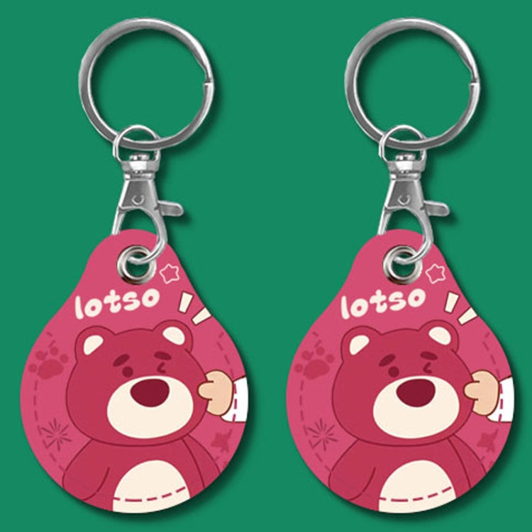 2pcs Cute Sensor Access Door Card Cover Keychain Elevator Water Drops Round Key Holder, Black, Pink, Wine Red, Pinch Winnie the Pooh, Pinch Strawberry Bear, Purple Rabbit, Cookie Doraemon, Fortune Cat, Circus, Starry Bear, Starry Bunny, Rich Woman Red ...