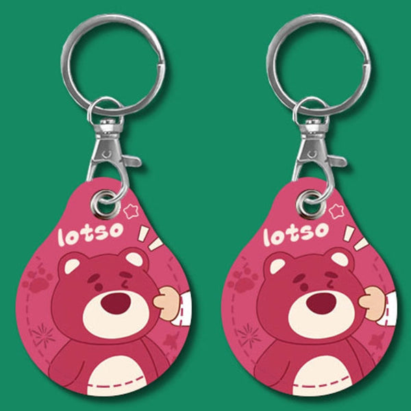 2pcs Cute Sensor Access Door Card Cover Keychain Elevator Water Drops Round Key Holder, Black, Pink, Wine Red, Pinch Winnie the Pooh, Pinch Strawberry Bear, Purple Rabbit, Cookie Doraemon, Fortune Cat, Circus, Starry Bear, Starry Bunny, Rich Woman Red ...
