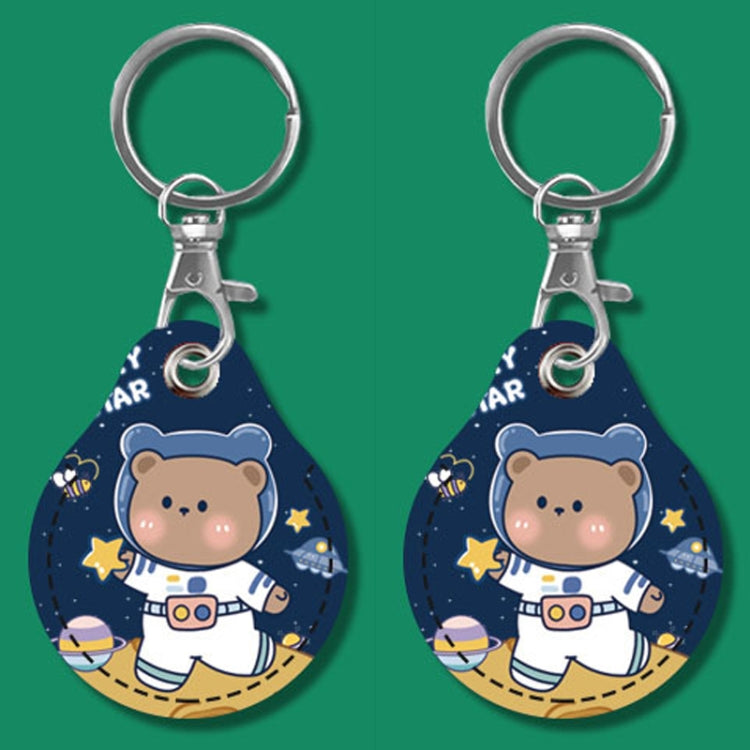 2pcs Cute Sensor Access Door Card Cover Keychain Elevator Water Drops Round Key Holder, Black, Pink, Wine Red, Pinch Winnie the Pooh, Pinch Strawberry Bear, Purple Rabbit, Cookie Doraemon, Fortune Cat, Circus, Starry Bear, Starry Bunny, Rich Woman Red ...