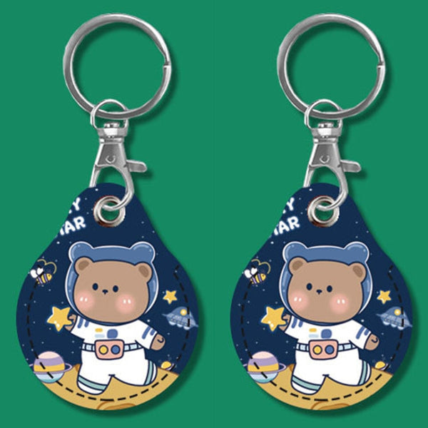 2pcs Cute Sensor Access Door Card Cover Keychain Elevator Water Drops Round Key Holder, Black, Pink, Wine Red, Pinch Winnie the Pooh, Pinch Strawberry Bear, Purple Rabbit, Cookie Doraemon, Fortune Cat, Circus, Starry Bear, Starry Bunny, Rich Woman Red ...