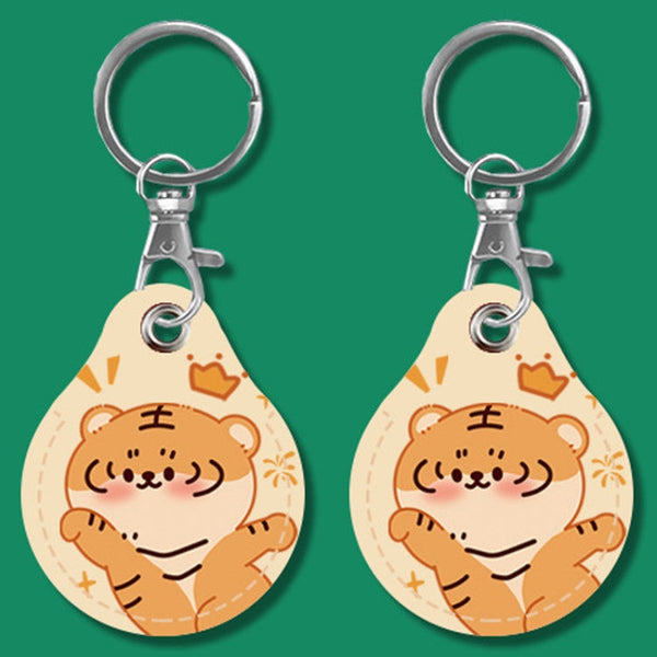 2pcs Cute Sensor Access Door Card Cover Keychain Elevator Water Drops Round Key Holder, Black, Pink, Wine Red, Pinch Winnie the Pooh, Pinch Strawberry Bear, Purple Rabbit, Cookie Doraemon, Fortune Cat, Circus, Starry Bear, Starry Bunny, Rich Woman Red ...