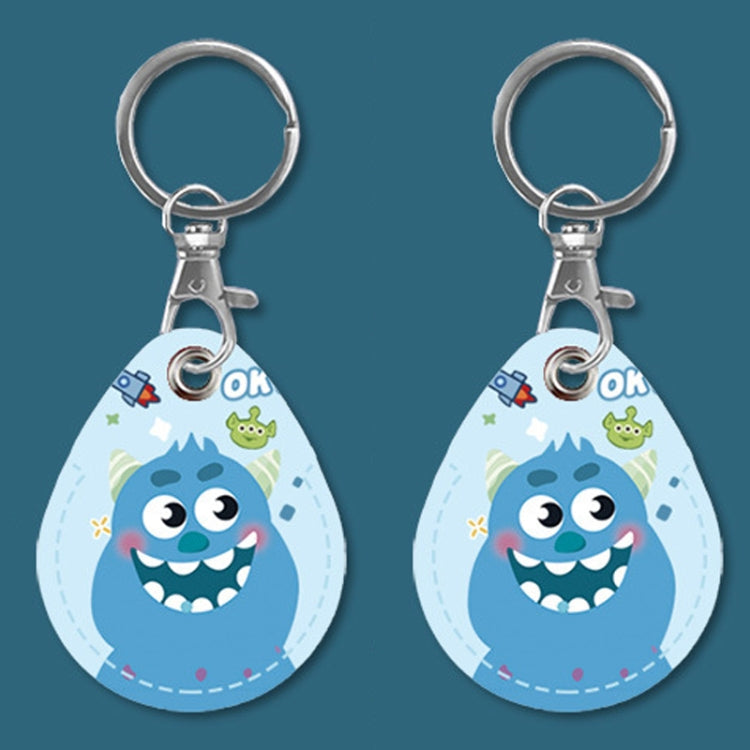 2pcs Cute Sensor Access Door Card Cover Keychain Elevator Water Drops Round Key Holder, Black, Pink, Wine Red, Pinch Winnie the Pooh, Pinch Strawberry Bear, Purple Rabbit, Cookie Doraemon, Fortune Cat, Circus, Starry Bear, Starry Bunny, Rich Woman Red ...