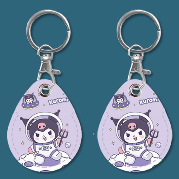 2pcs Cute Sensor Access Door Card Cover Keychain Elevator Water Drops Round Key Holder, Black, Pink, Wine Red, Pinch Winnie the Pooh, Pinch Strawberry Bear, Purple Rabbit, Cookie Doraemon, Fortune Cat, Circus, Starry Bear, Starry Bunny, Rich Woman Red ...