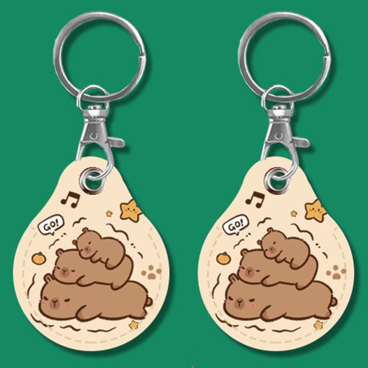 2pcs Cute Sensor Access Door Card Cover Keychain Elevator Water Drops Round Key Holder, Fortune Tiger, Pepsi Doraemon, Three Capybaras, Crocodile Bara, Lina Belle, Congratulations, Bow Tie Bear, English Winnie the Pooh, English Lotso, Melody           ...