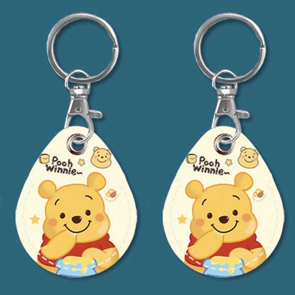 2pcs Cute Sensor Access Door Card Cover Keychain Elevator Water Drops Round Key Holder, Fortune Tiger, Pepsi Doraemon, Three Capybaras, Crocodile Bara, Lina Belle, Congratulations, Bow Tie Bear, English Winnie the Pooh, English Lotso, Melody           ...