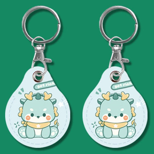 2pcs Cute Sensor Access Door Card Cover Keychain Elevator Water Drops Round Key Holder, Fortune Tiger, Pepsi Doraemon, Three Capybaras, Crocodile Bara, Lina Belle, Congratulations, Bow Tie Bear, English Winnie the Pooh, English Lotso, Melody           ...