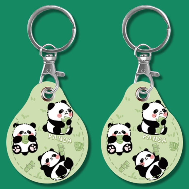 2pcs Cute Sensor Access Door Card Cover Keychain Elevator Water Drops Round Key Holder, Three Pachas, Three Pandas, Three Mickeys, Lovely Pacha
