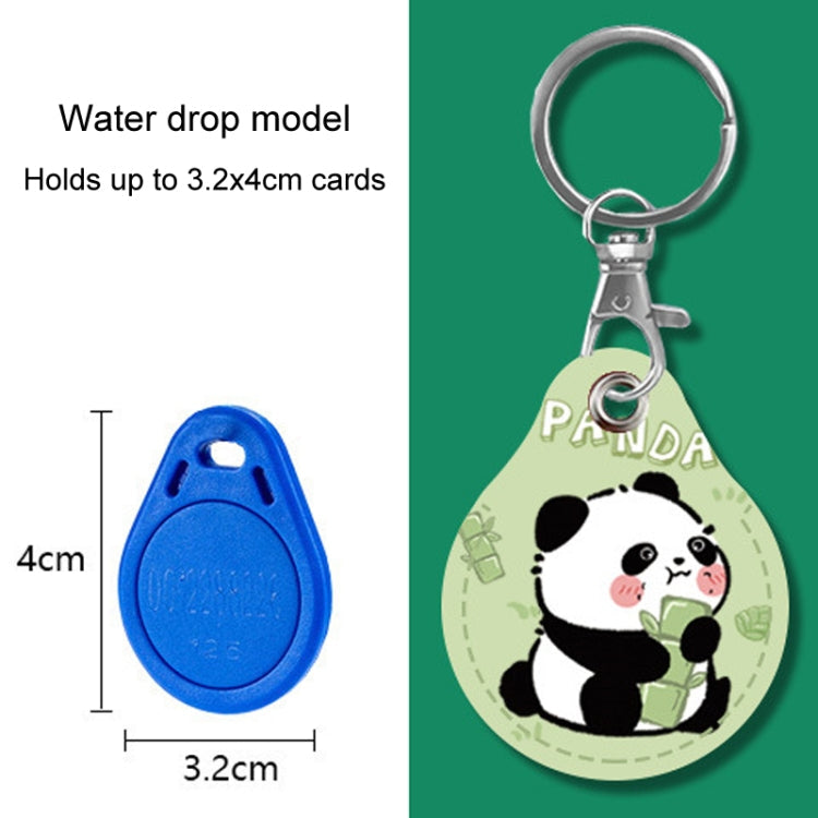 2pcs Cute Sensor Access Door Card Cover Keychain Elevator Water Drops Round Key Holder, Three Pachas, Three Pandas, Three Mickeys, Lovely Pacha