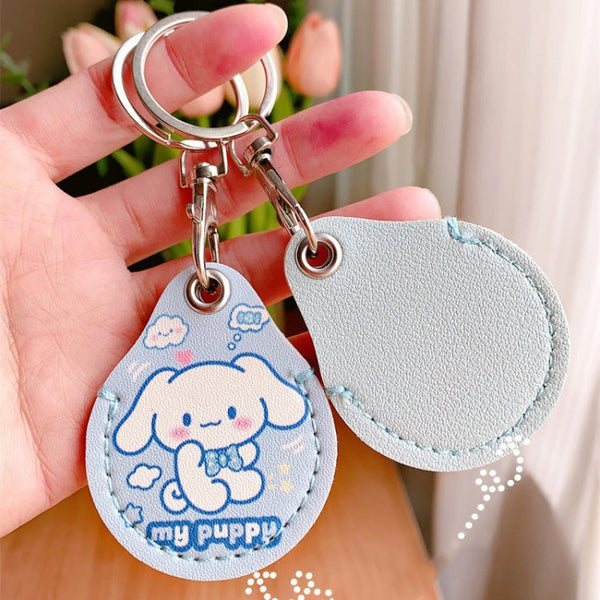 2pcs Cute Sensor Access Door Card Cover Keychain Elevator Water Drops Round Key Holder, Three Pachas, Three Pandas, Three Mickeys, Lovely Pacha