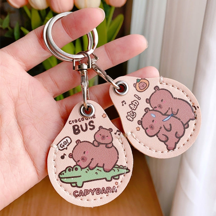 2pcs Cute Sensor Access Door Card Cover Keychain Elevator Water Drops Round Key Holder, Fortune Tiger, Pepsi Doraemon, Three Capybaras, Crocodile Bara, Lina Belle, Congratulations, Bow Tie Bear, English Winnie the Pooh, English Lotso, Melody           ...