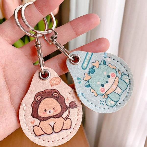 2pcs Cute Sensor Access Door Card Cover Keychain Elevator Water Drops Round Key Holder, Three Pachas, Three Pandas, Three Mickeys, Lovely Pacha