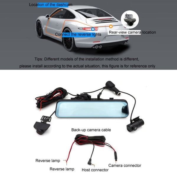 Car HD WIFI Interconnected Triple Camera Driving Recorder