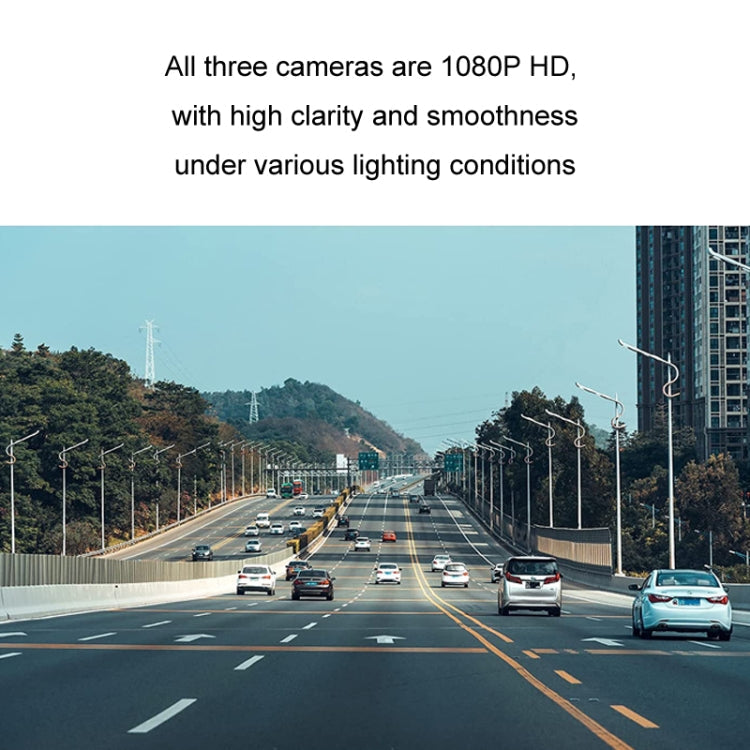 Car HD WIFI Interconnected Triple Camera Driving Recorder