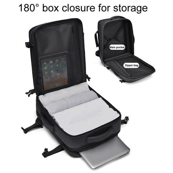 WEIXIER B726 Simple Expandable Double-Shoulder Backpack Large Capacity Business Casual Bag