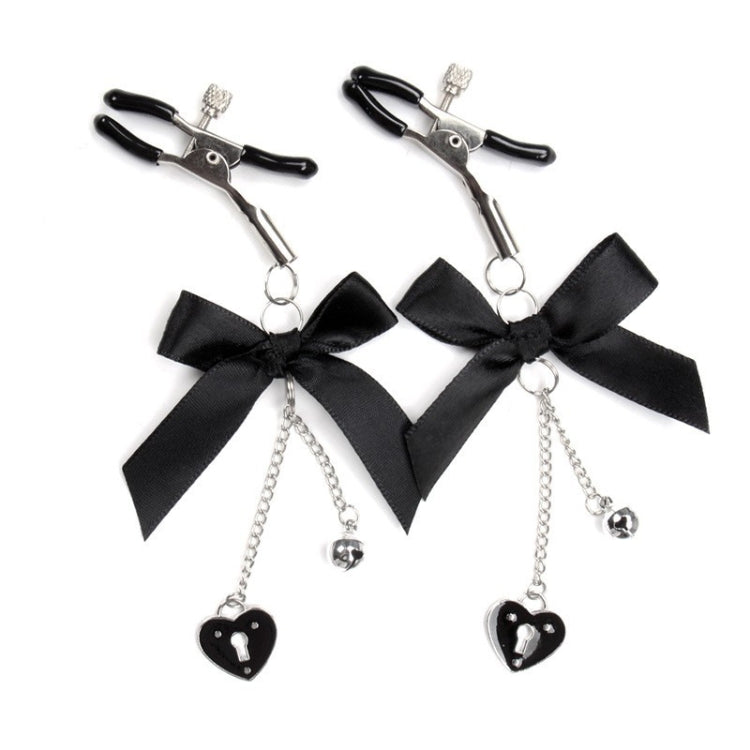 Female Cute Bow Pendant Conditioning Nipple Clips Adult SM Erotic Toys