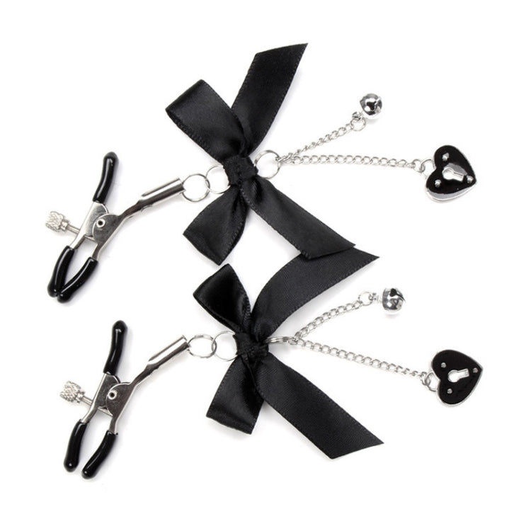 Female Cute Bow Pendant Conditioning Nipple Clips Adult SM Erotic Toys