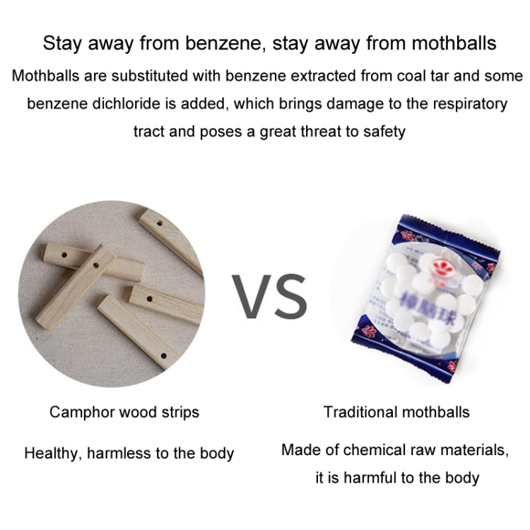 5pcs /Box Camphor Wood Strips Wardrobe Insect Repellent Moth-proof Increase Balsam Camphor Wood