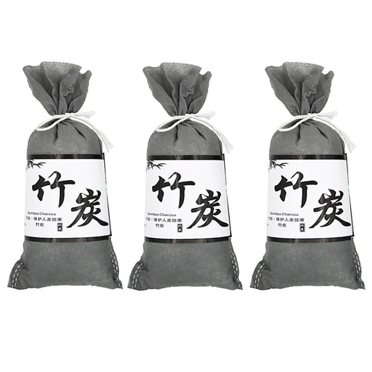 3Bags Bamboo Charcoal Air Purifying Bag For Refrigerators Wardrobes Car Formaldehyde Odor Removal Pack