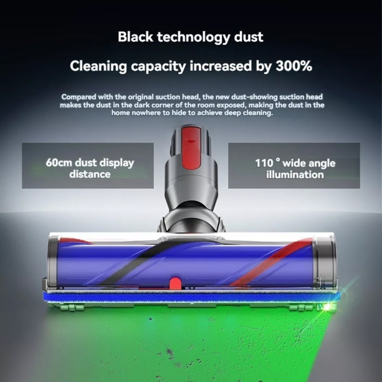 For Dyson V7 V8 V10 V11 V15 High Torque Direct Drive Roller Brush Head With Dust Display Light