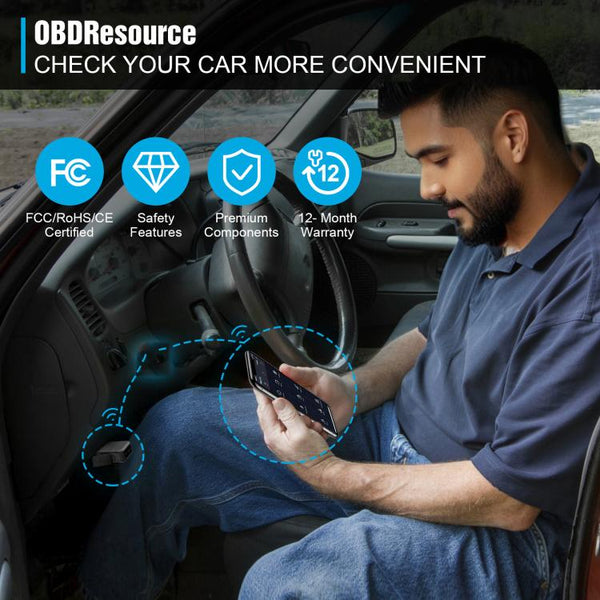 OBDResource ELM327 Car Fault Bluetooth Diagnostic Instrument Supports iO