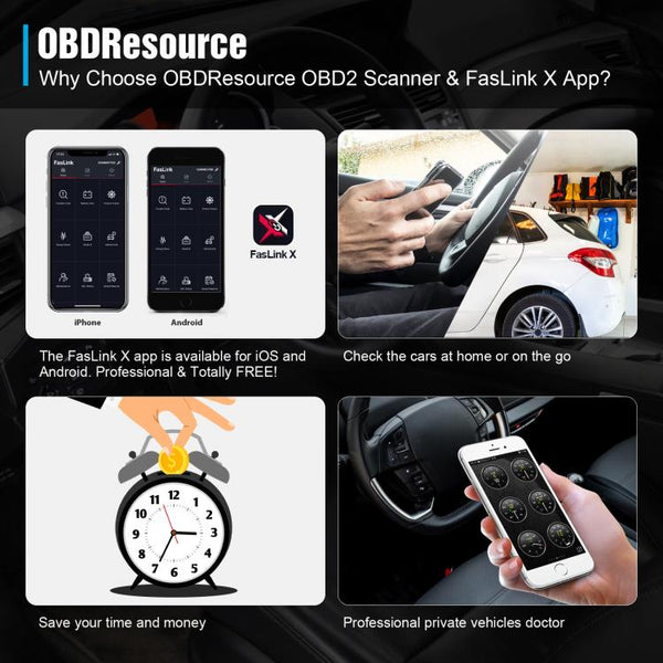 OBDResource ELM327 Car Fault Bluetooth Diagnostic Instrument Supports iO