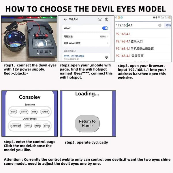 3-Inch Car Motorcycle LED Demon Eye Light Modification