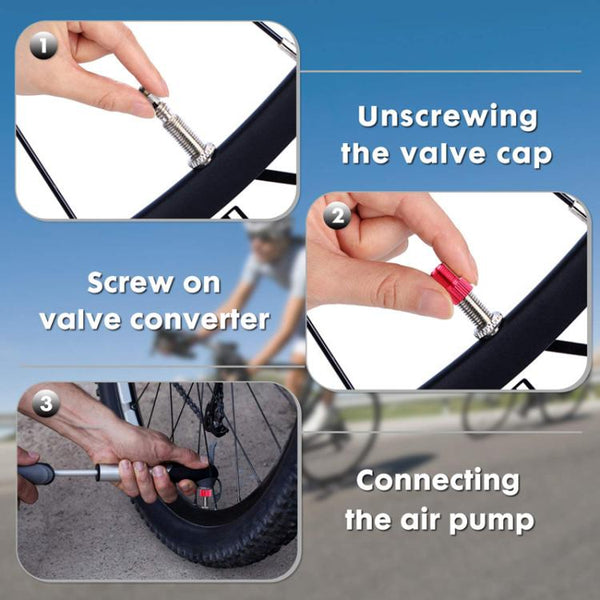 10pcs ZTTO Mountain Road Bicycle Presta To Schrader Valve Converter Kit