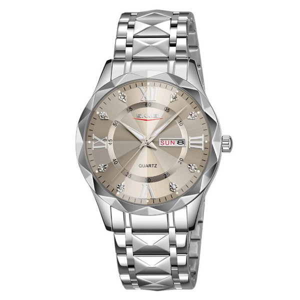 SKMEI Business Casual Watches Diamond Case Luminous Waterproof Quartz Watch