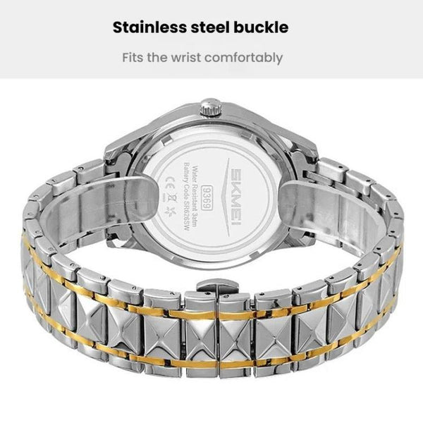 SKMEI Business Casual Watches Diamond Case Luminous Waterproof Quartz Watch