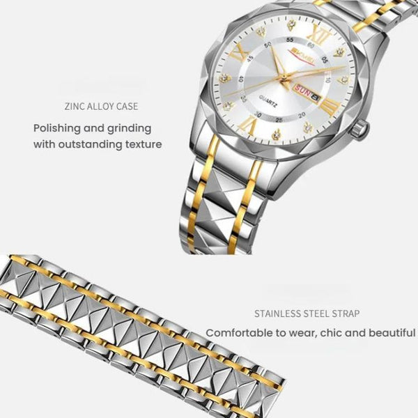 SKMEI Business Casual Watches Diamond Case Luminous Waterproof Quartz Watch