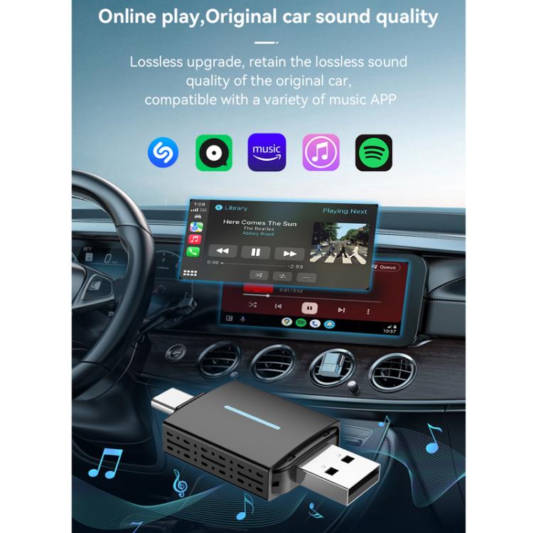 Car Wired Dual-port CarPlay/Android 2 in 1 Converts To Wireless Box