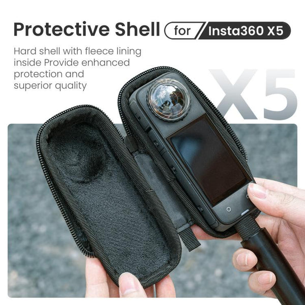 For Insta360 X5 Camera aMagisn Storage Bag Hard Shell Protective Case with Carabiner Clip, Storage Bag
