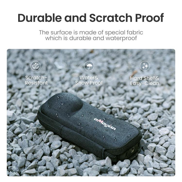 For Insta360 X5 Camera aMagisn Storage Bag Hard Shell Protective Case with Carabiner Clip, Storage Bag