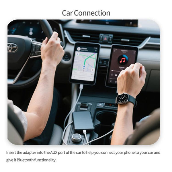 2-in-1 Bluetooth 5.4 Audio Adapter with Qualcomm Chip Low Latency Wireless Transmitter/Receiver for Car/Home