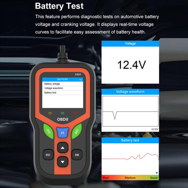 OBD 9-16V Car Battery Fault/Health Tester