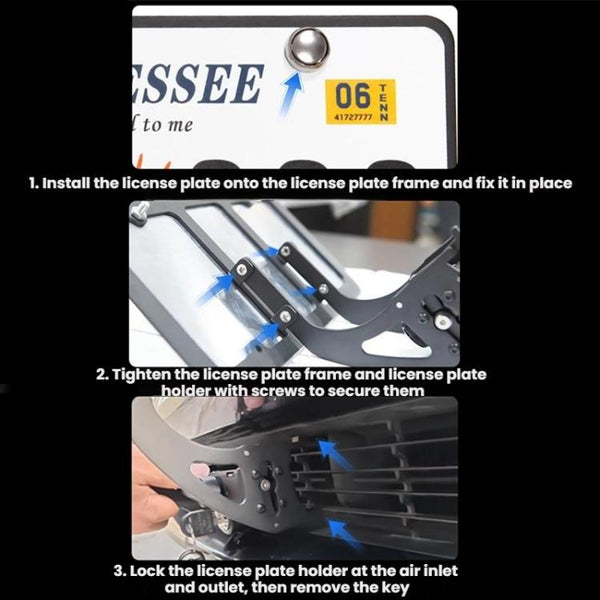 For Tesla Model 3/Y American Standard Anti-Theft Vertical License Plate Frame With Lock