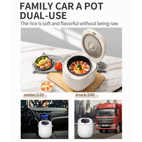 12V-24V 2L Car-Mounted Push-Button Rice Cooker