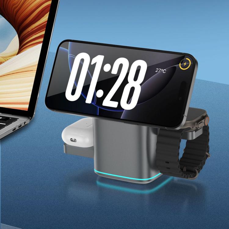 3 in 1 Metal Magnetic Wireless Charging Rotating Base Stand