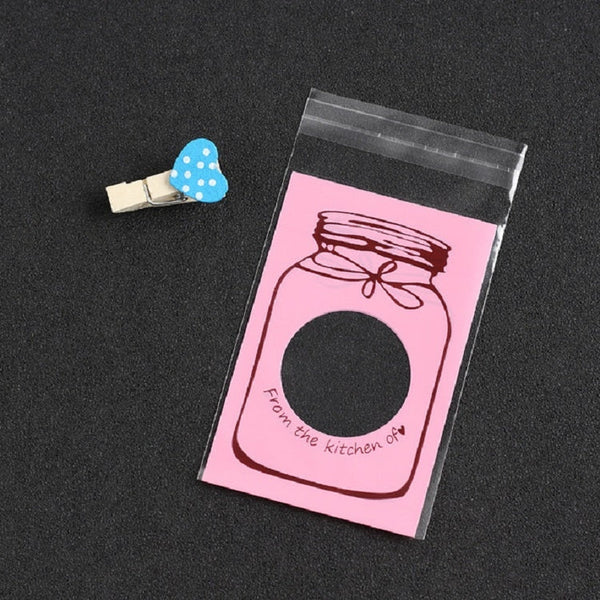 100 PCS / Set Cute Colorful Bottle Pattern Wedding Birthday Cookies Candy Gift Packaging Bag