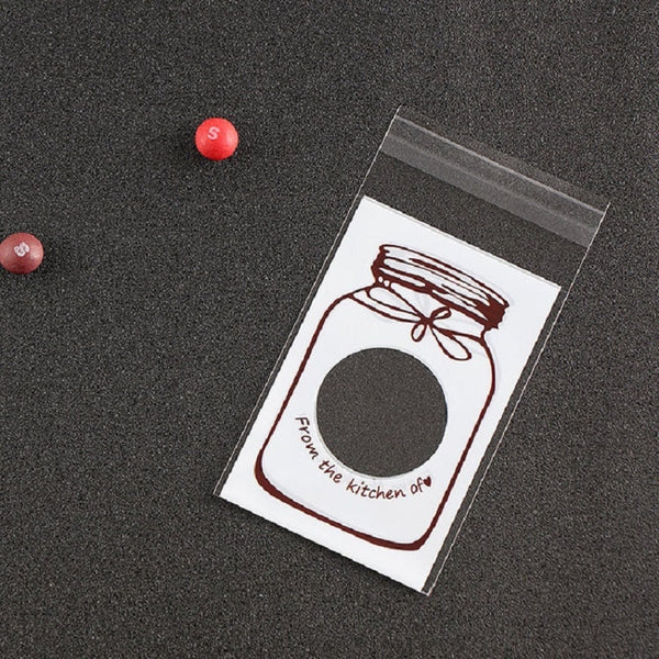 100 PCS / Set Cute Colorful Bottle Pattern Wedding Birthday Cookies Candy Gift Packaging Bag