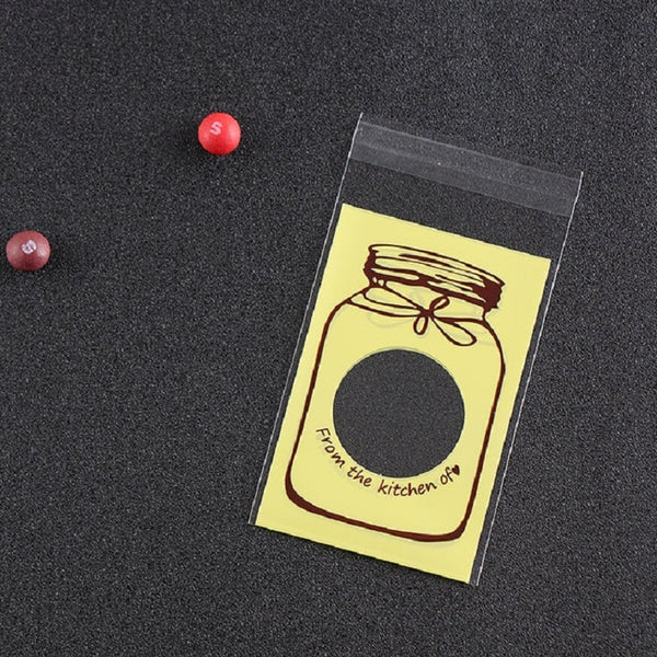 100 PCS / Set Cute Colorful Bottle Pattern Wedding Birthday Cookies Candy Gift Packaging Bag