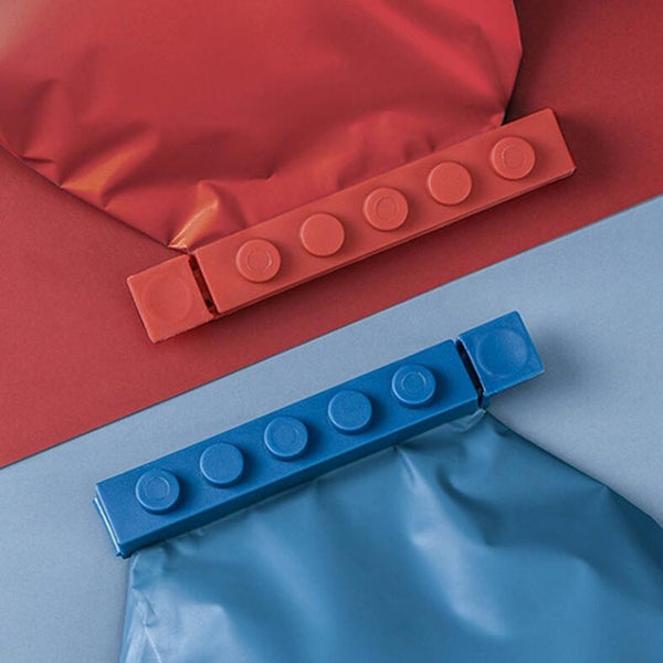 4 PCS/Set Building Block Food Seal Clip Seal Kitchen Fresh Clip Snack Plastic Bag Clip Stick, Seal Clip