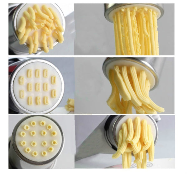 Household Stainless Steel Pasta Machine Small Manual Pasta Machine Multi-function Noodle Machine, Noodle Machine + 7 PCS Mould