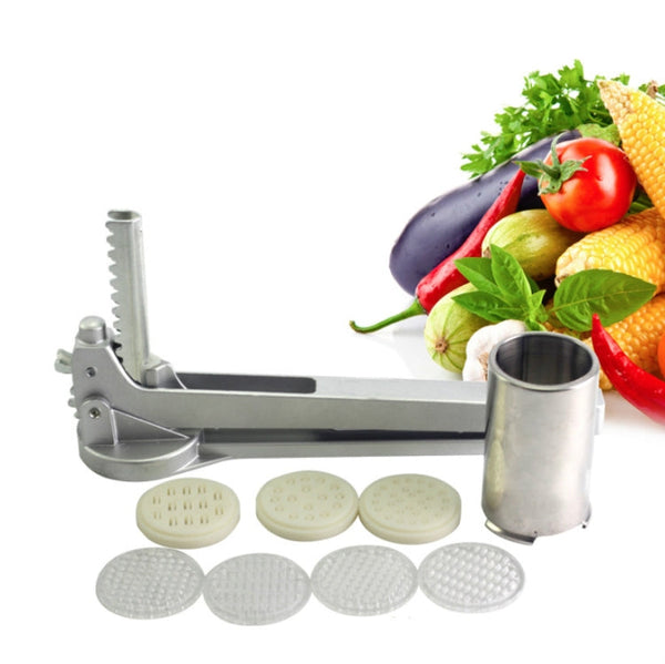 Household Stainless Steel Pasta Machine Small Manual Pasta Machine Multi-function Noodle Machine, Noodle Machine + 7 PCS Mould