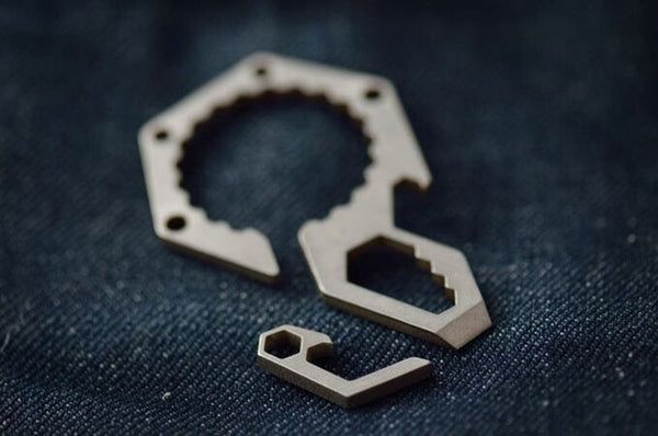 EDC Mini Lightweight Bottle Beer Opener Keyring Pocket Tool Outdoor Camp Hike Utility Gadget, Titanium Alloy, Stainless steel