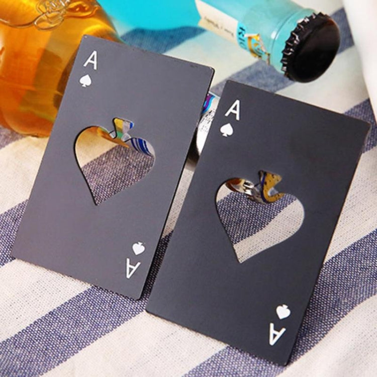 2 PCS Stainless Steel Bottle Beer Opener Poker Playing Card Spades Soda Bottle Cap Opener