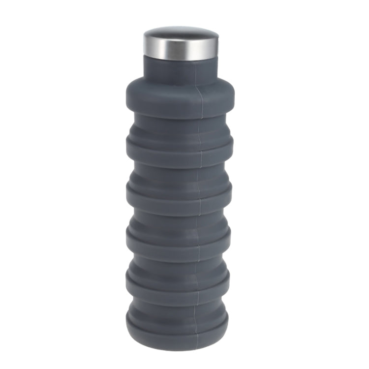 Portable Silicone Water Bottle Retractable Folding Coffee Bottle Outdoor Travel Drinking Sport Drink Kettle,Capacity:500ml, Gray, Orange, Blue, Purple