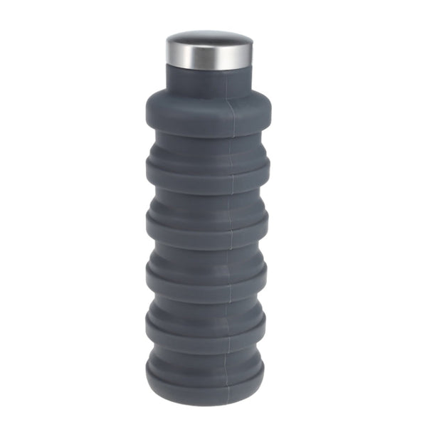 Portable Silicone Water Bottle Retractable Folding Coffee Bottle Outdoor Travel Drinking Sport Drink Kettle,Capacity:500ml, Gray, Orange, Blue, Purple